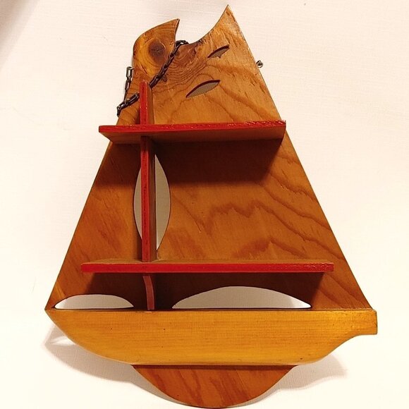 NAUTICAL Sailboat Trinket Shelf Miniature Storage Shelf Wall Hanging Han… - Picture 2 of 5